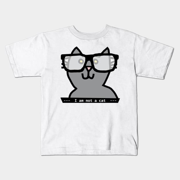 I'm not a cat says Cat in Glasses Kids T-Shirt by ellenhenryart